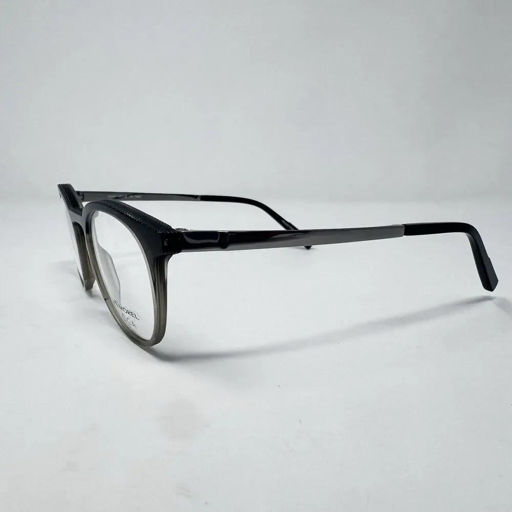 Morel OGA 10158O 49-22-150 Titanium Eyeglass Frames Black Smoke France